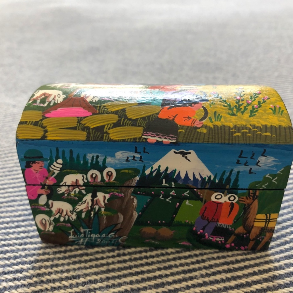 Painted Trinket Box from Ecuador